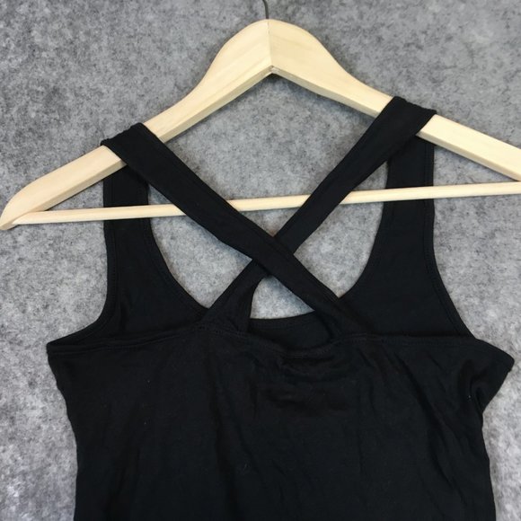 Urban Outfitters Tank Top S Solid Black Scoop Neck Crossover Back Slim Fit BDG - Picture 9 of 12